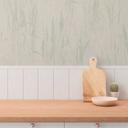 Græs tapet creme-grøn-blå - blidt naturmotiv med et frisk strejf af farve