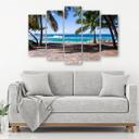 5 stykke lærred Print Tropical Beach Palm Trees