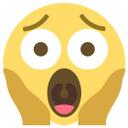 Muursticker Emoji Screaming in Fear