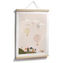 Póster infantil Globos aerostáticos de colores en el cielo - Lisboa