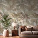 Fototapet palmer jungle udvidelig beige creme 159x280 cm Ikke-vævet tapet  