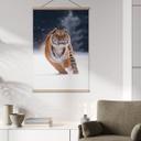 Póster de tela Tigre siberiano en la nieve - van Duijn