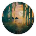 Væg cirkel træ Skovens magi ved solnedgang - SpaceFrog Designs