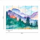 Bjerglandskab tapet MountainMal grøn lilla - non-woven tapet Designwalls 2 - 2,55 x 3,5 m