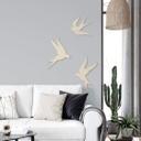 Decoración en madera pájaros de álamo (3 piezas)