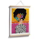 Póster pintura de retrato - Mujer con corona de flores de colores - Hülya