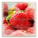 Cuadro de madera fresas del huerto - 40x41,5 cm