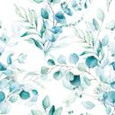 Papel pintado no tejido hojas, ramas naturaleza floral mate en blanco azul
