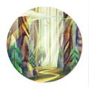 Póster Bosque encantado a la luz - DigitalArtsi - Redondo