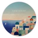 Væg cirkel træ Huse på Santorini - Rivers