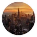 Tableau sur alu-Dibond Ruiz Dueso - New York au coucher du soleil - Rond