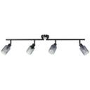 Spotrohr Leander, grau, 18 x 86 cm, Glas Lampe