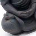 Meditative Deko Buddha Statue sitzend Bronze-Optik - 19x31 cm