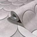 Papel pintado no tejido en gris 3D look escamas vintage usado look geométrico 