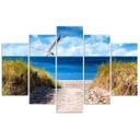 5 stykke lærredstryk Landskab Sea Beach Grass