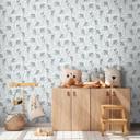 Papel pintado Koala azul claro gris - papel pintado infantil con koalas y ramas