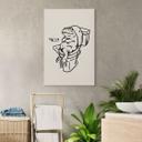 Lærredsprint - Venter på toilettet - Humoristisk illustration af en frø - Royle