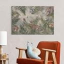 Canvas schilderij bosdieren tussen varens en bladeren - Ms Tiff