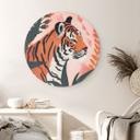 Vægcirkel Tiger i en lyserød jungle - Treechild