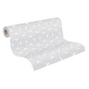 Papel pintado no tejido de estilo art déco blanco plateado - papel pintado gráfico con motivo de líneas