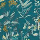Papel pintado Floral con flores azul colorido - Papel pintado no tejido estilo acuarela floral