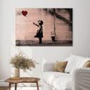 Geborsteld Alu-Dibond met goud-, zilver- & kopereffect - Girl with Balloon - Banksy