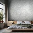 Papier peint intissé gris, beige 3D aspect vagues graphique moderne