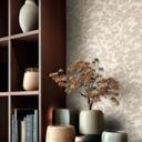 Ikke-vævet tapet Lin Zen Branches beige hvid med grene asiatisk - brune træer skovtapet grene