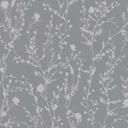 Papel pintado estampado ramas flores gris plateado - papel pintado flores no tejido - papel pintado floral
