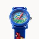 Kinder Armbanduhr - Lernuhr analog aus Silikon - Feuerwehrauto blau