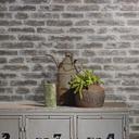 Tapet med steneffekt, non-woven tapet Novamur Jackie hvid, brun 