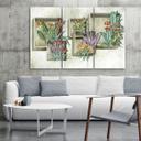 3 stykke lærredsprint, firkantede æsker hylder med blomster
