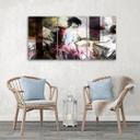 3 stykke lærredstryk, kvinde Pastel Glamour