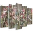 5 stykke lærredstryk, Iris blomster