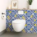 Azulejos Adhesivos Siciliana en azul con limones - lote de 12