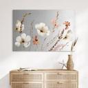 Geborsteld Alu-Dibond met goud-, zilver- & kopereffect - Tere aquarelbloemen