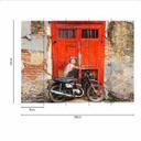 Abstrakt BoyOnBike tapet i rød beige - non-woven tapet Designwalls 2 - 2,55 x 3,5 m