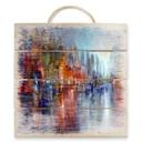 Cuadro de madera Schmucker - Ciudad junto al río - 40x41,5 cm