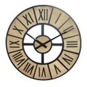 MDF-landhusvægur i trælook med romertal Ø50 cm wallsticker