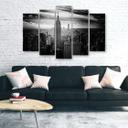 5 stykke lærredstryk New York City sort og hvid