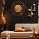 Papel pintado jungla con motivo de hojas negro gris - papel pintado no tejido moderno elegante y expresivo