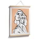 Póster line art retrato de dos mujeres - Treechild