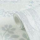 Papel pintado bosque con animales verde gris - papel pintado infantil con oso y ciervo 