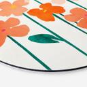 Vægcirkel Små blomster i ferskenfarver - Kubistika – print på aluminium (Alu-Dibond)