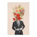Tekstil plakat mand i jakkesæt med vilde blomster - Frida Floral Studio