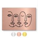 Geborsteld Alu-Dibond met goud-, zilver- & kopereffect - Line Art gezichten - Treechild