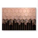 Geborsteld Alu-Dibond met goud-, zilver- & kopereffect - Hexagonen: zwart en grijs - Fredriksson