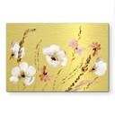 Geborsteld Alu-Dibond met goud-, zilver- & kopereffect - Tere aquarelbloemen