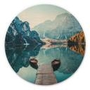 Væg cirkel træ Gangbro i træ ved Pragsøen i Dolomitterne