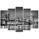 5 stykke lærredstryk, New York om natten